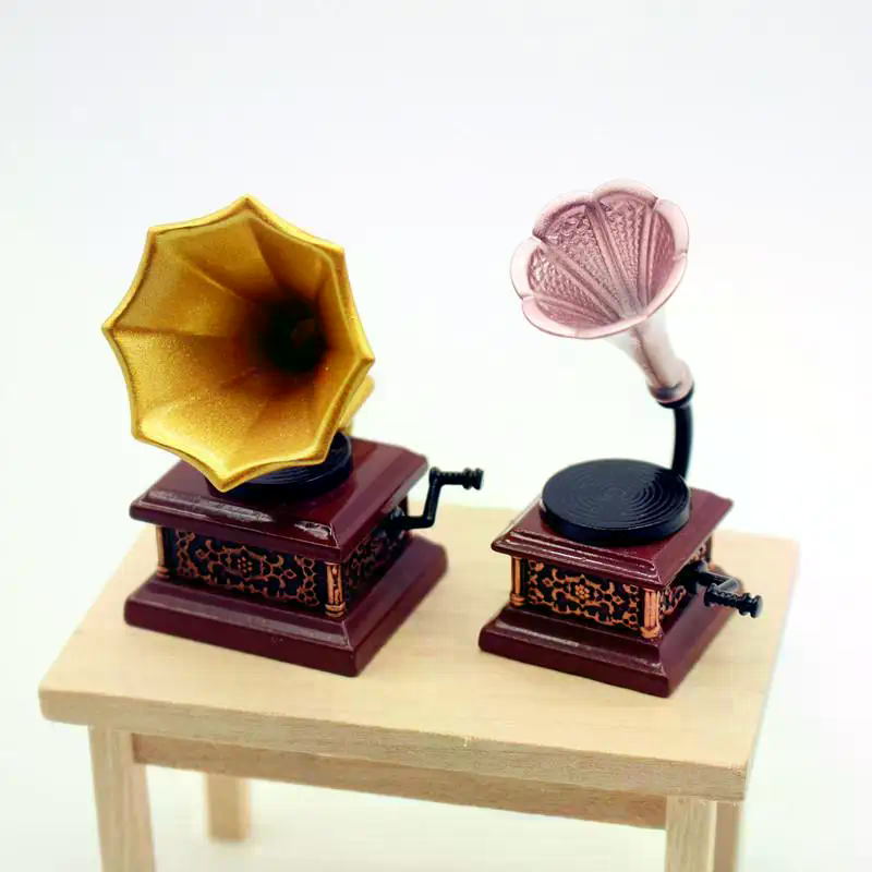 Kids Toys Young - Casa delle bambole Miniature fonografiche vintage