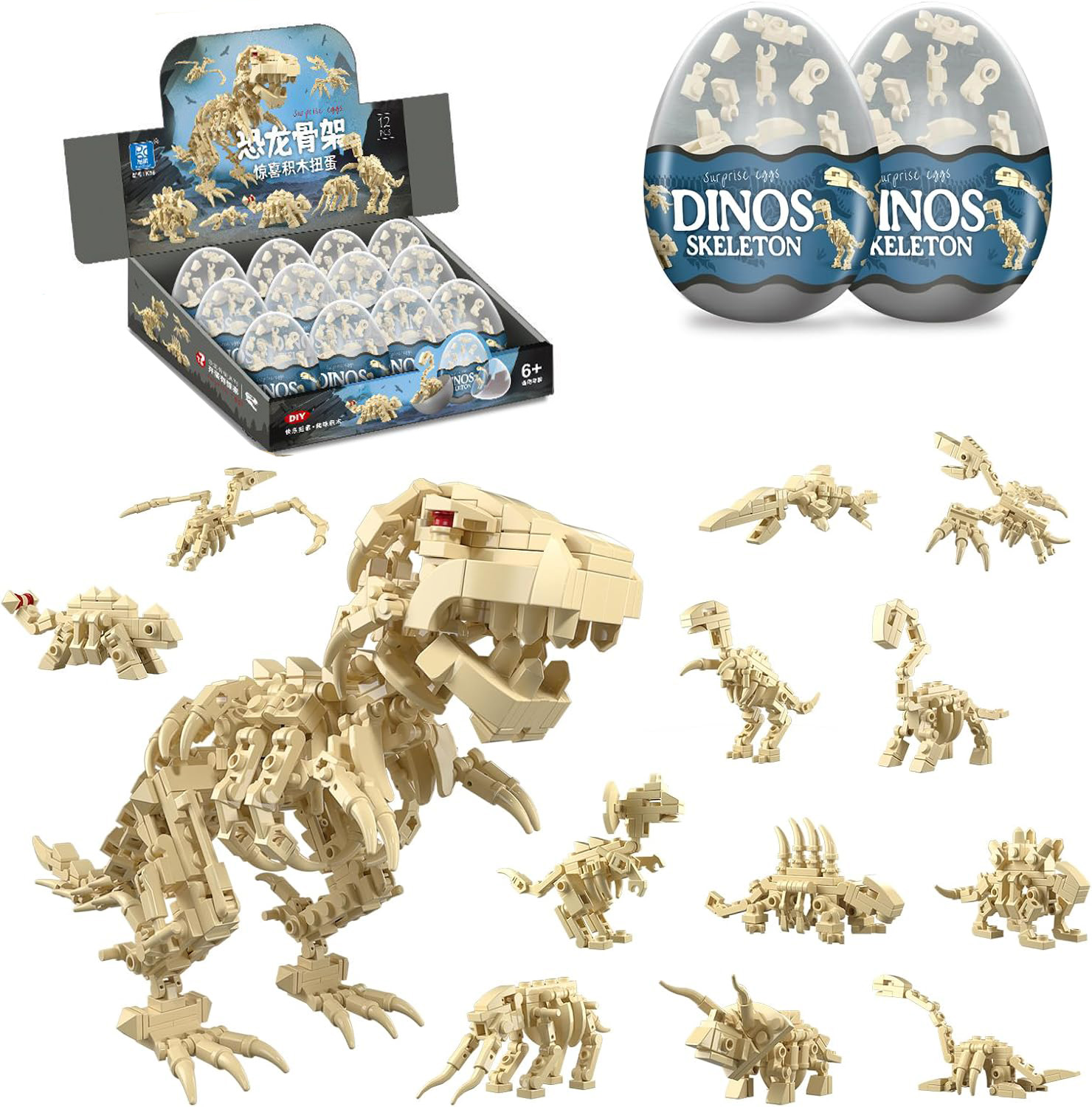 Dinosaur Figurine Set - Set di Costruzioni Scheletro di Dinosauro