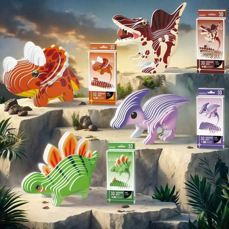 Set di 4 Puzzle 3D di Dinosaur - Dinosaur Figurine Set recensione e prezzo